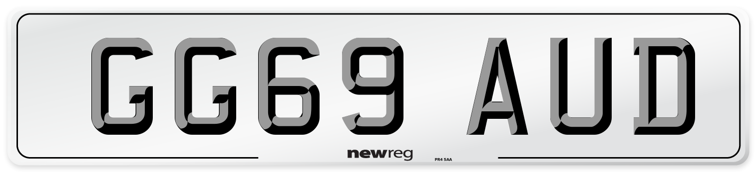 GG69 AUD Number Plate from New Reg